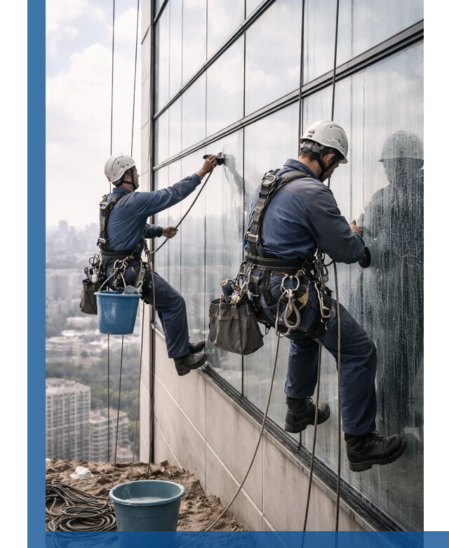 Профессиональная мойка фасадных окон альпинистами в Белой Калитве