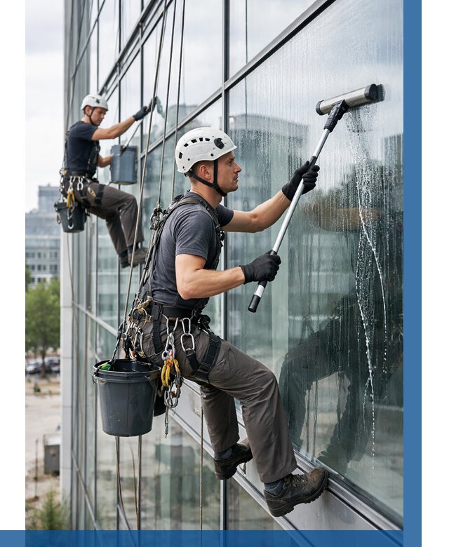 Мойка витражей альпинистами в Белой Калитве от 726 р. под ключ|ВЫСОТНИК-Бкл