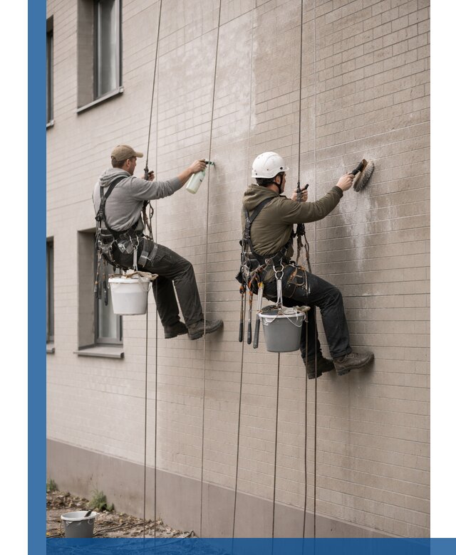 Удаление высолов с фасада зданий в Белой Калитве без повреждений и следов