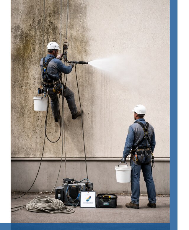 Очистка фасада от плесени в Белой Калитве от 311 р. | ВЫСОТНИК-Бкл