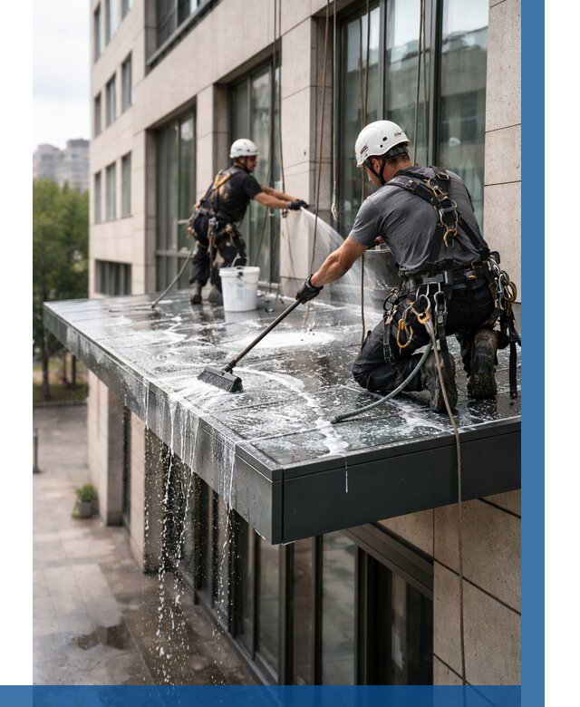 Мойка козырьков и навесов в Белой Калитве от 3630 р. | ВЫСОТНИК-Бкл