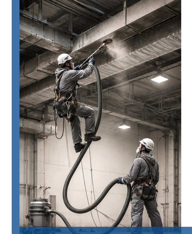 Обеспыливание потолочных конструкций в Белой Калитве промышленным альпинизмом