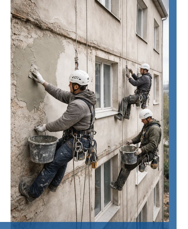 Ремонт штукатурного фасада в Белой Калитве от 778 р. под ключ | ВЫСОТНИК-Бкл