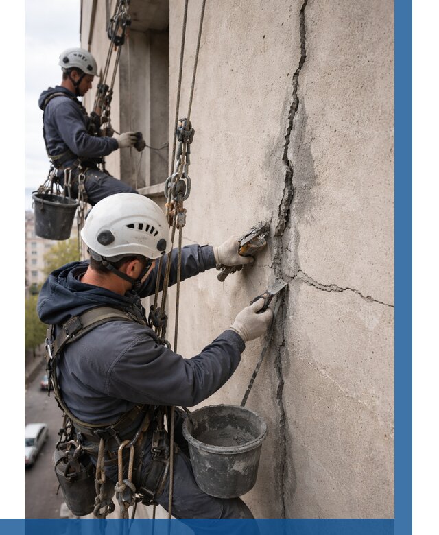 Заделка трещин на фасаде в Белой Калитве от 933 р. | ВЫСОТНИК-Бкл