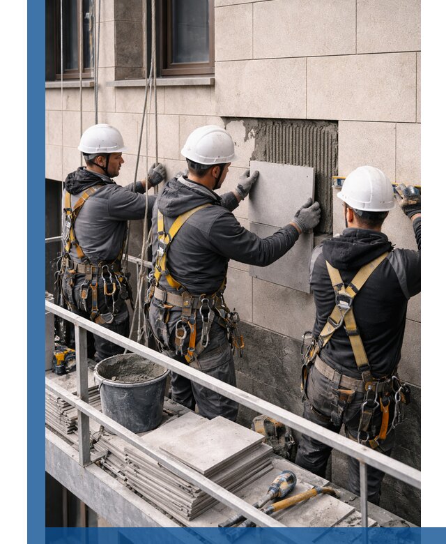 Ремонт облицовки фасада плиткой в Белой Калитве с гарантией