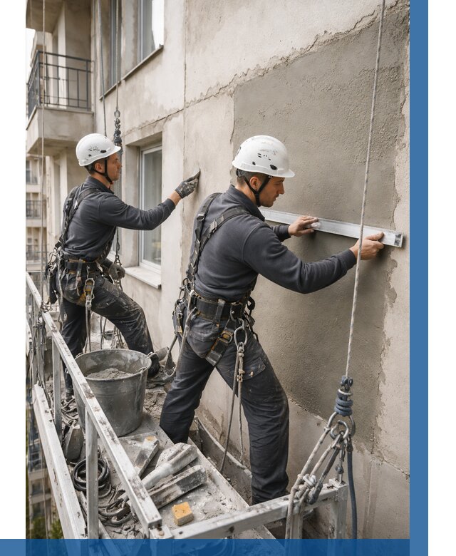 Штукатурка фасада на высоте в Белой Калитве от 933 р. | ВЫСОТНИК-Бкл