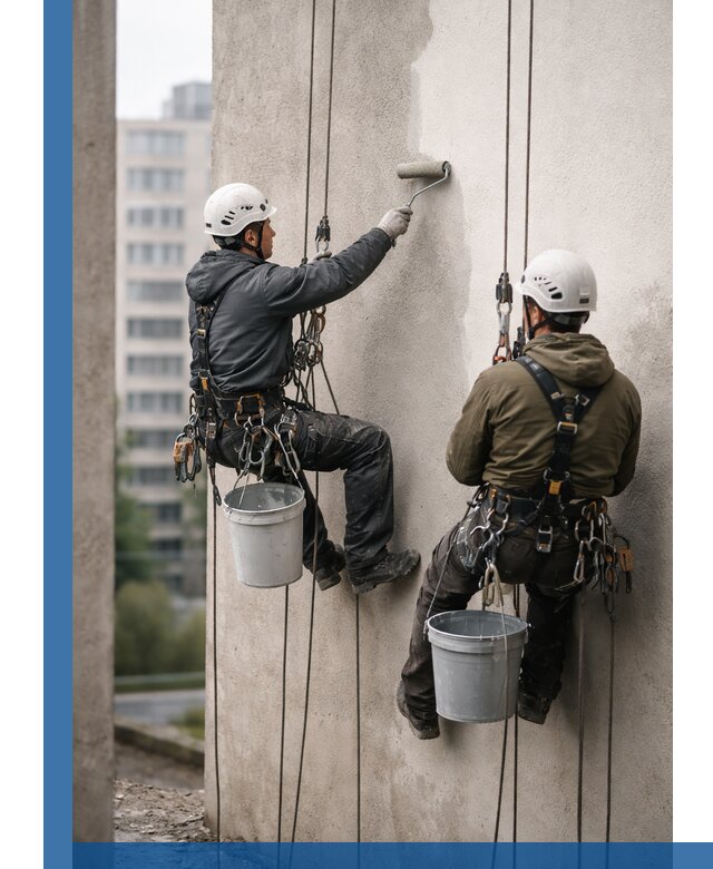 Покраска фасадов высотными альпинистами в Белой Калитве с гарантией