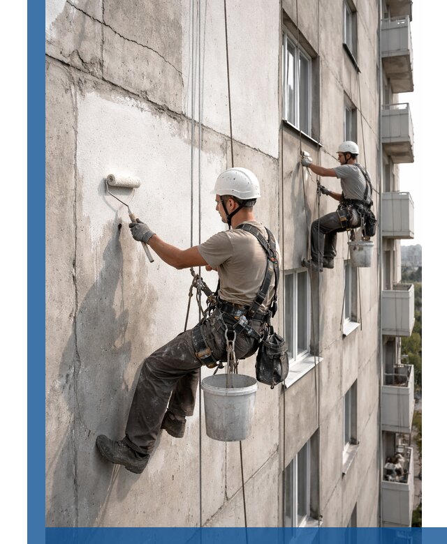 Покраска бетонного фасада в Белой Калитве для жилых и промышленных объектов