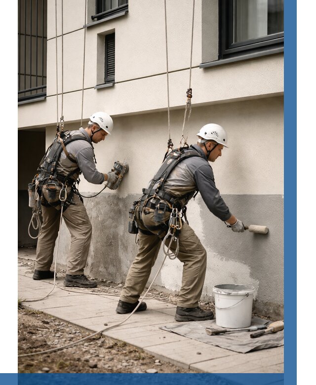 Окраска цоколя здания в Белой Калитве от 467 р. под ключ | ВЫСОТНИК-Бкл