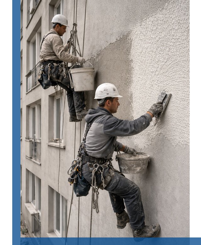 Нанесение декоративной штукатурки короед на фасад в Белой Калитве