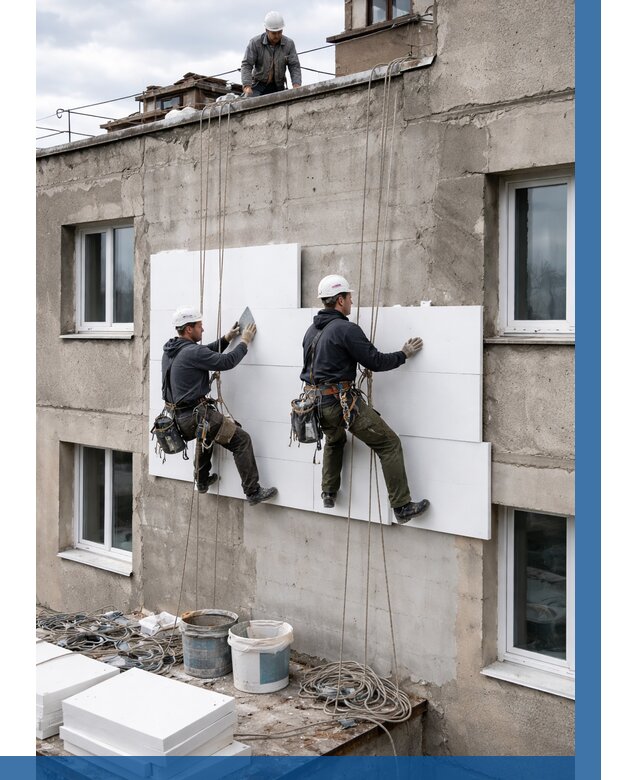 Утепление фасада пенополистиролом в Белой Калитве от 1867 р. | ВЫСОТНИК-Бкл