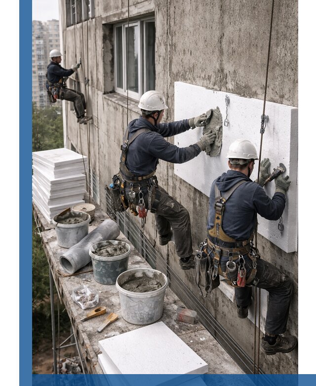 Утепление фасада пенополистиролом в Белой Калитве под ключ