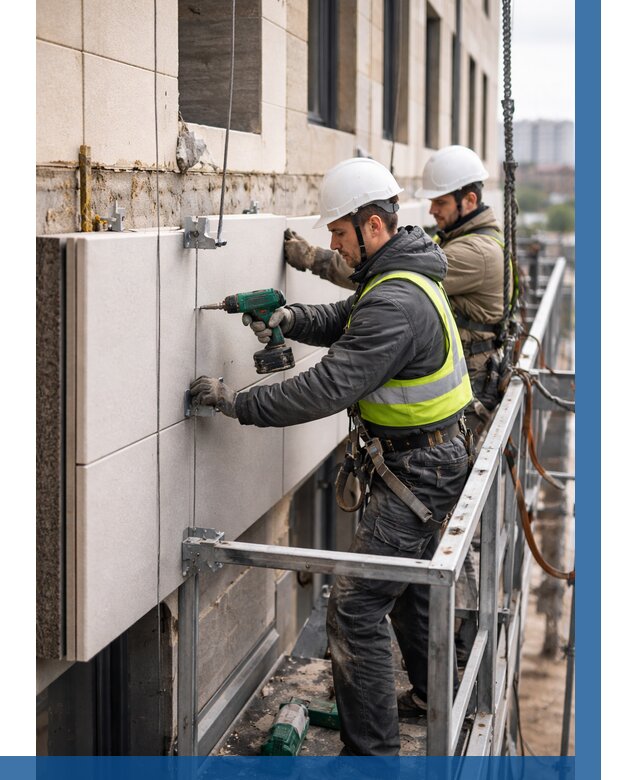 Монтаж фасадных термопанелей в Белой Калитве от 1556 р. | ВЫСОТНИК-Бкл