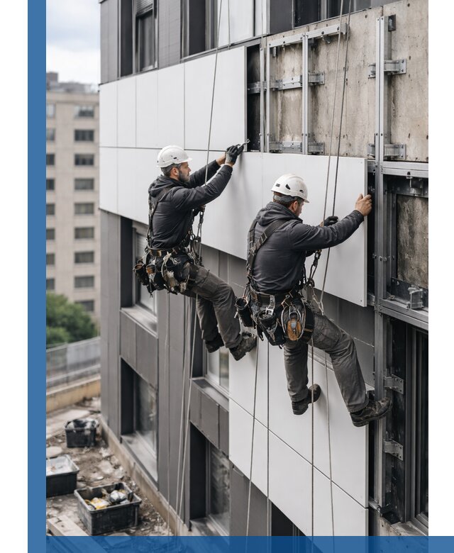 Монтаж композитных панелей фасада в Белой Калитве под ключ