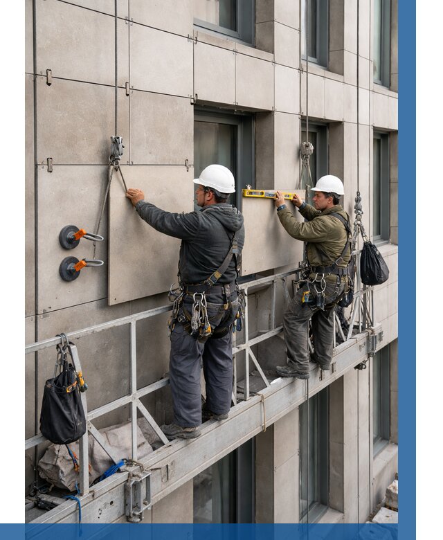 Монтаж керамогранита на фасад в Белой Калитве от 2593 р. | ВЫСОТНИК-Бкл