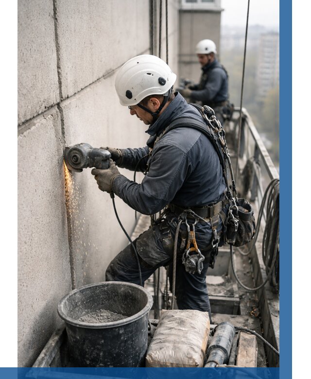 Штробление межпанельных швов в Белой Калитве от 1245 р. | ВЫСОТНИК-Бкл