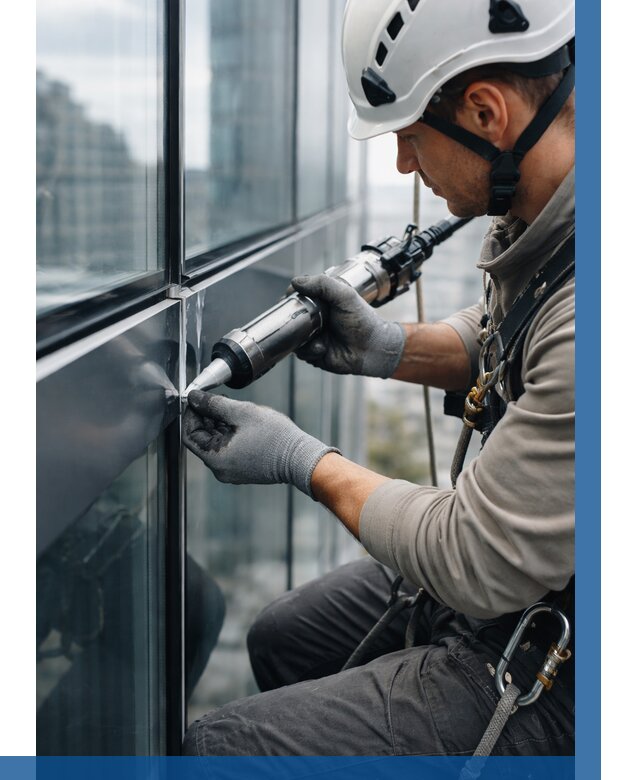 Герметизация стыков витража в Белой Калитве от 1245 р. | ВЫСОТНИК-Бкл