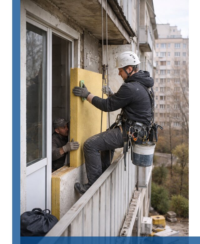 Профессиональное утепление балкона снаружи в Белой Калитве под ключ