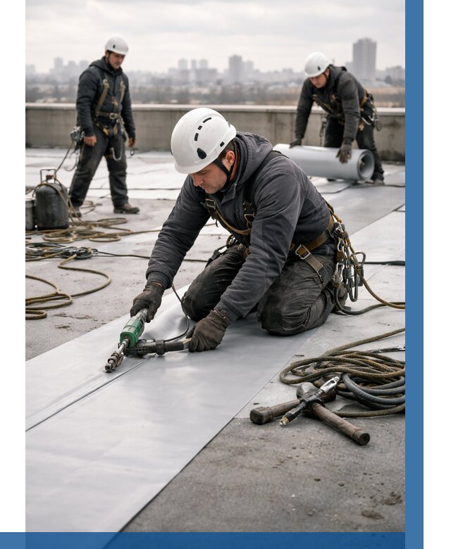 Ремонт мембранной кровли в Белой Калитве от 1867 р./м2 | ВЫСОТНИК-Бкл