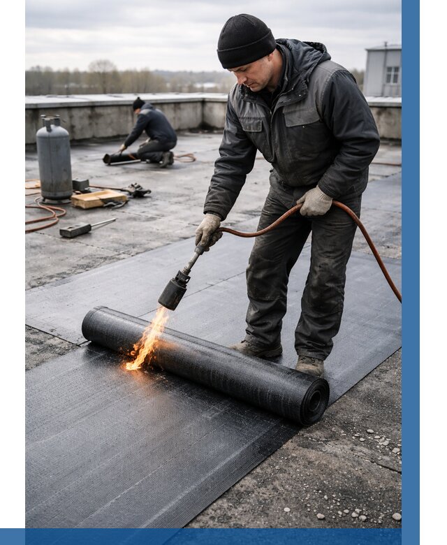 Ремонт наплавляемой кровли в Белой Калитве от 726 р. | ВЫСОТНИК-Бкл