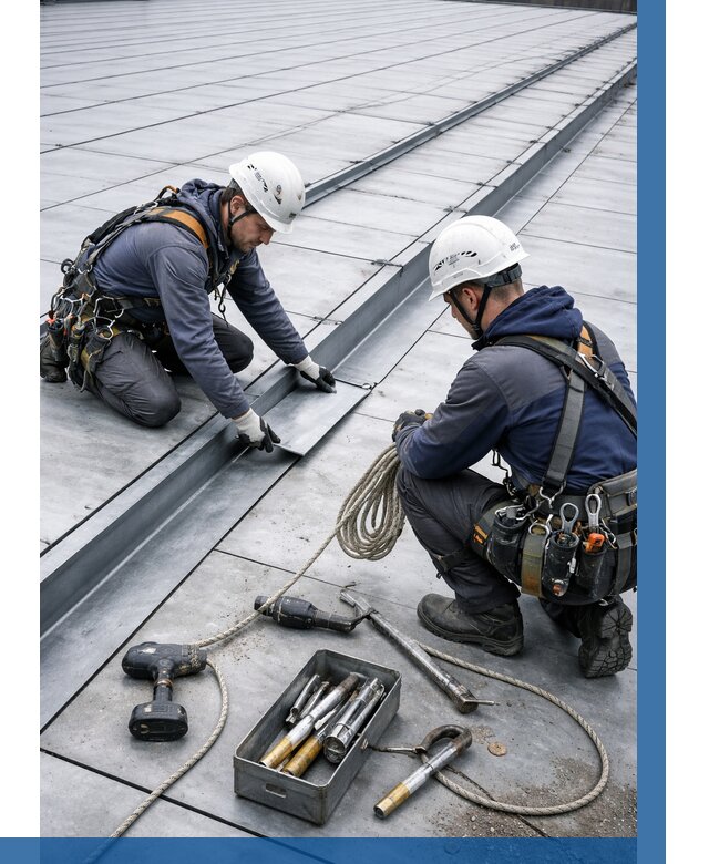 Ремонт фальцевой кровли в Белой Калитве от 726 р. | ВЫСОТНИК-Бкл