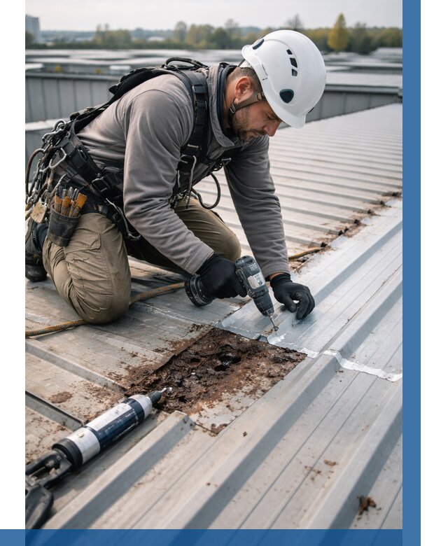 Ремонт профнастила на кровле в Белой Калитве от 726 р. | ВЫСОТНИК-Бкл