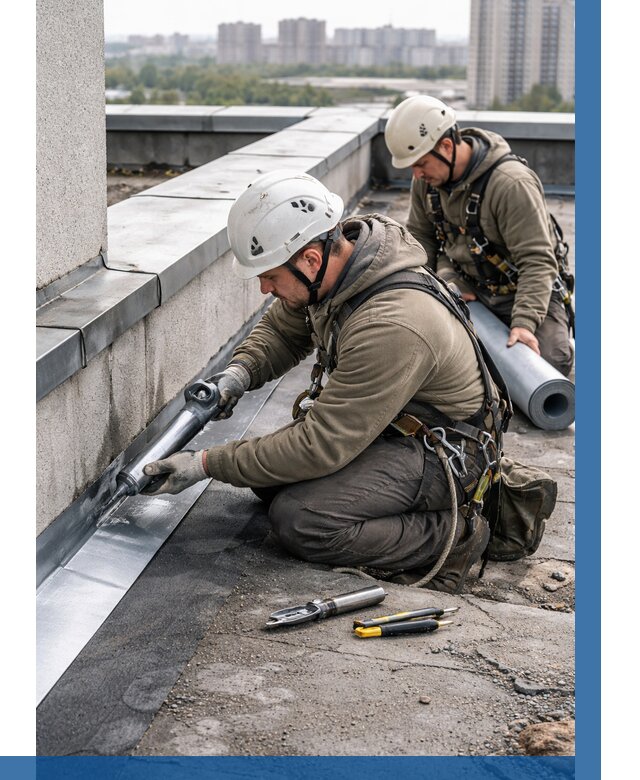 Ремонт кровельных примыканий в Белой Калитве от 1245 р. | ВЫСОТНИК-Бкл