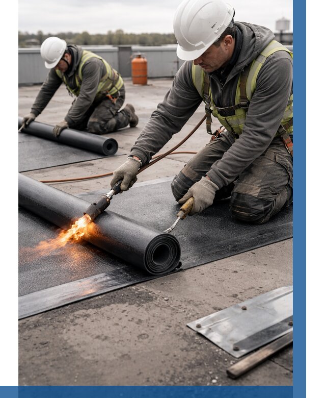 Монтаж наплавляемой кровли в Белой Калитве от 882 р. — ВЫСОТНИК-Бкл