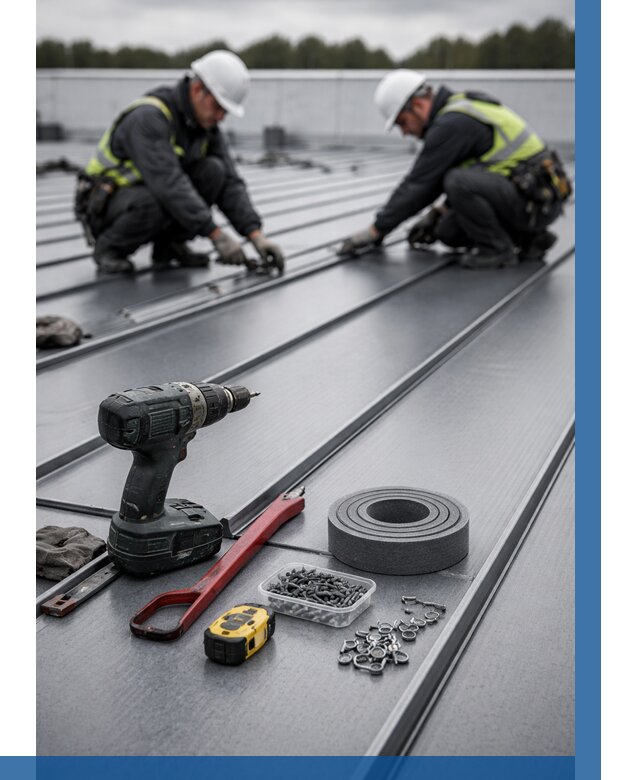 Монтаж фальцевой кровли в Белой Калитве от 1867 р. | ВЫСОТНИК-Бкл