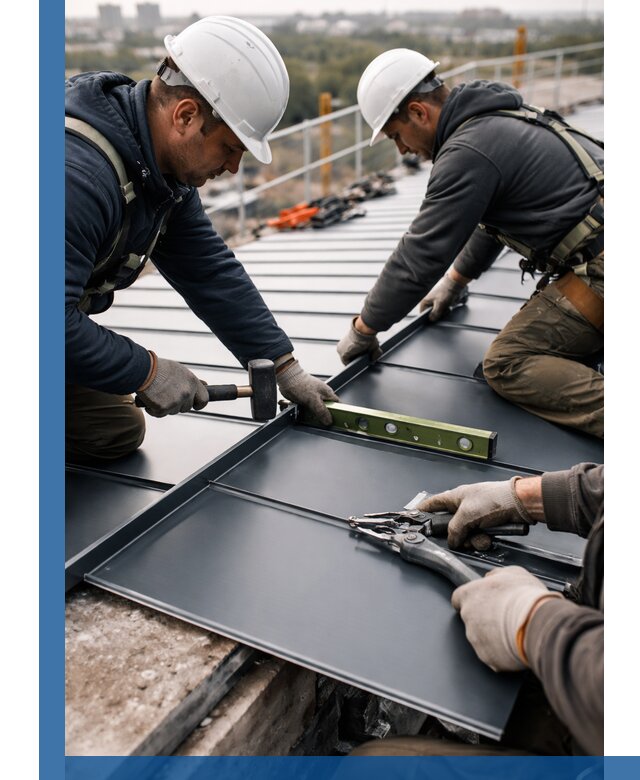 Монтаж фальцевой кровли в Белой Калитве для промышленных зданий