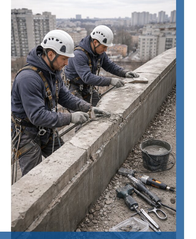 Ремонт парапета на кровле в Белой Калитве от 1556 р. | ВЫСОТНИК-Бкл