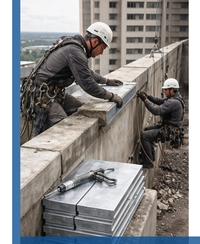 Замена парапетных крышек и установка новых в Белой Калитве