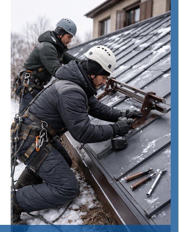 Монтаж снегозадержателей в Белой Калитве от 467 р. | ВЫСОТНИК-Бкл