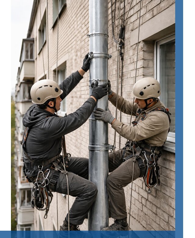 Замена водосточных труб в Белой Калитве от 6741 р. | ВЫСОТНИК-Бкл