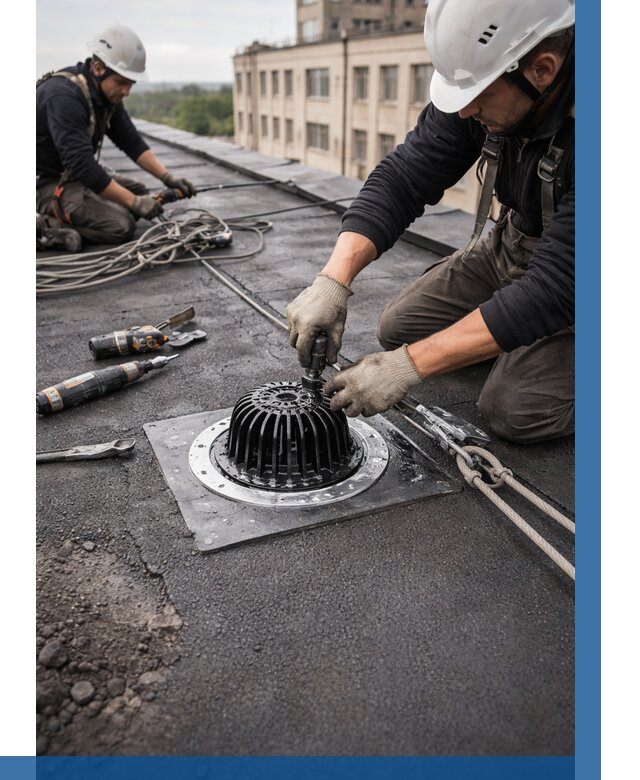 Установка водосточных воронок в Белой Калитве цена от 3630 р. | ВЫСОТНИК-Бкл