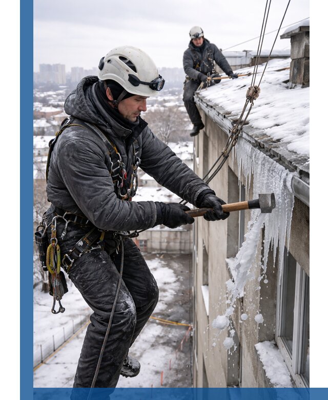 Сбивание и удаление сосулек с крыши в Белой Калитве безопасно