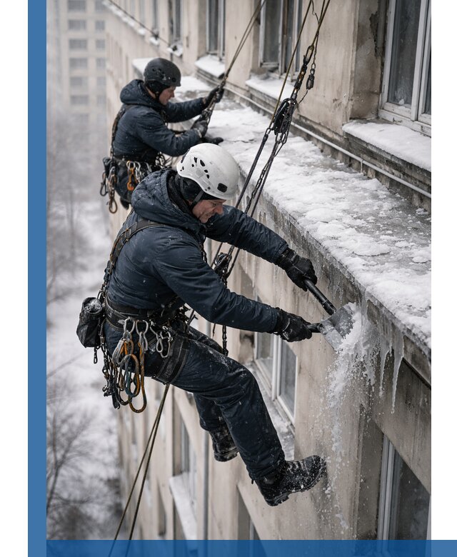 Удаление наледи и сосулек с карнизов в Белой Калитве профессионально