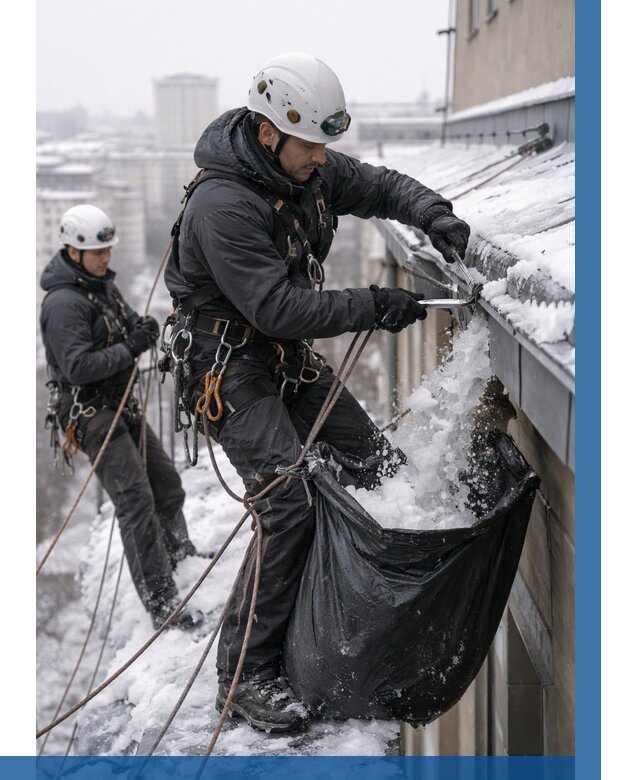 Аварийная очистка крыши в Белой Калитве под ключ от 311 р. | ВЫСОТНИК-Бкл