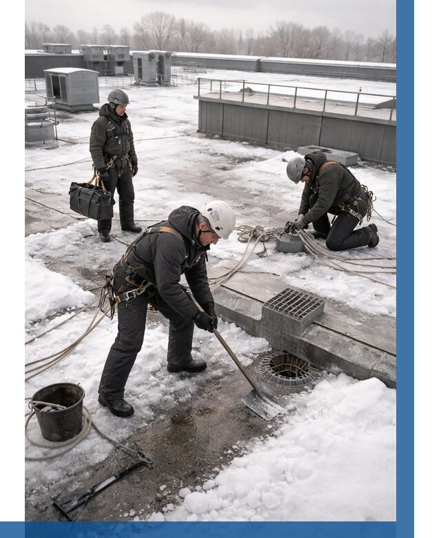 Абонентское обслуживание кровли зимой в Белой Калитве от 8297 р. | ВЫСОТНИК-Бкл