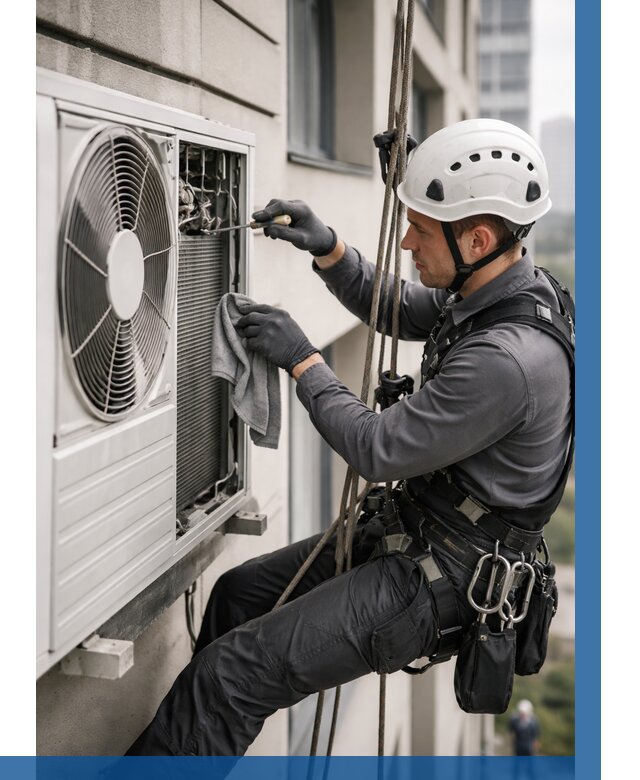 Обслуживание внешнего блока кондиционера в Белой Калитве от 2800 р.ВЫСОТНИК-Бкл