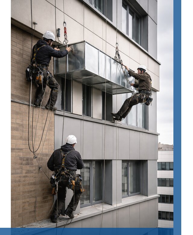 Монтаж воздуховодов на фасаде в Белой Калитве от 1556 р. | ВЫСОТНИК-Бкл