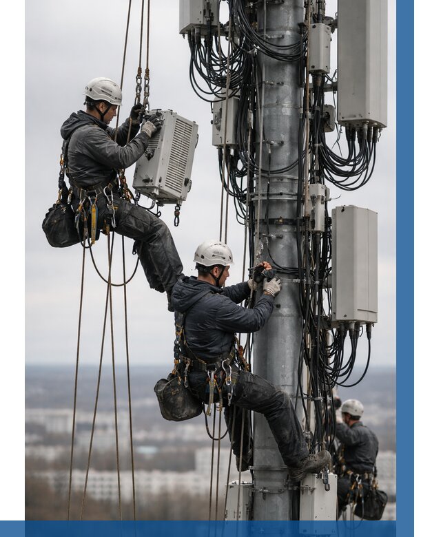 Монтаж оборудования связи на мачте в Белой Калитве от 7778 р. | ВЫСОТНИК-Бкл