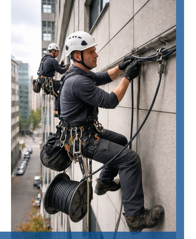 Прокладка кабеля по фасаду в Белой Калитве от 363 р. | ВЫСОТНИК-Бкл