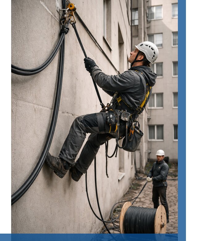 Протяжка кабеля питания на высоте в Белой Калитве от 467 р. | ВЫСОТНИК-Бкл