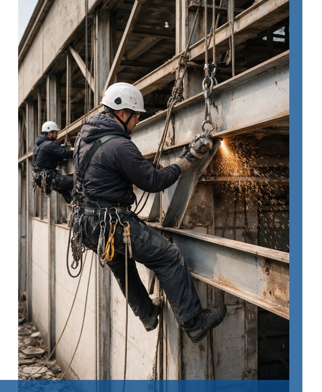 Демонтаж металлоконструкций на высоте в Белой Калитве от 6741р. |ВЫСОТНИК-Бкл