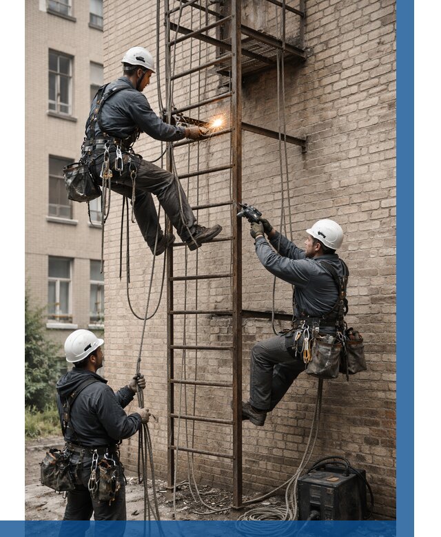 Ремонт пожарной лестницы в Белой Калитве от 7778 р. | ВЫСОТНИК-Бкл