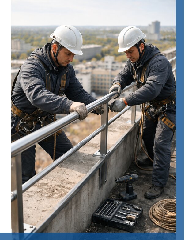 Монтаж перил на высоте в Белой Калитве от 2593 р. | ВЫСОТНИК-Бкл