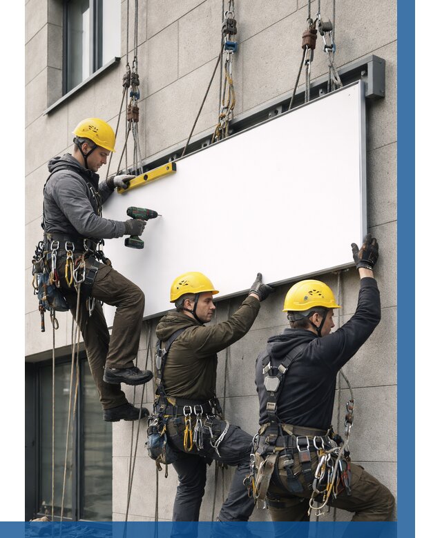 Монтаж рекламной вывески в Белой Калитве от 8297 р. | ВЫСОТНИК-Бкл