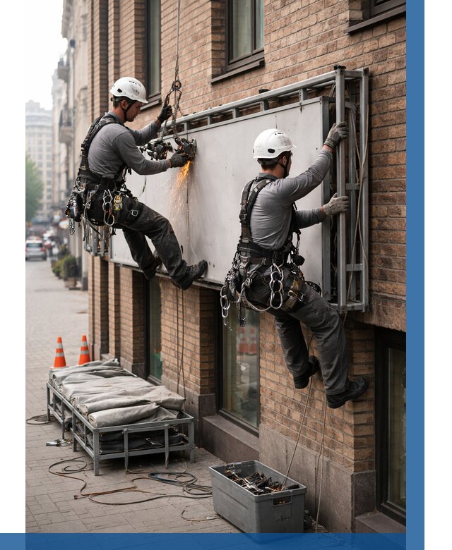 Демонтаж рекламной вывески в Белой Калитве от 6741 р. | ВЫСОТНИК-Бкл