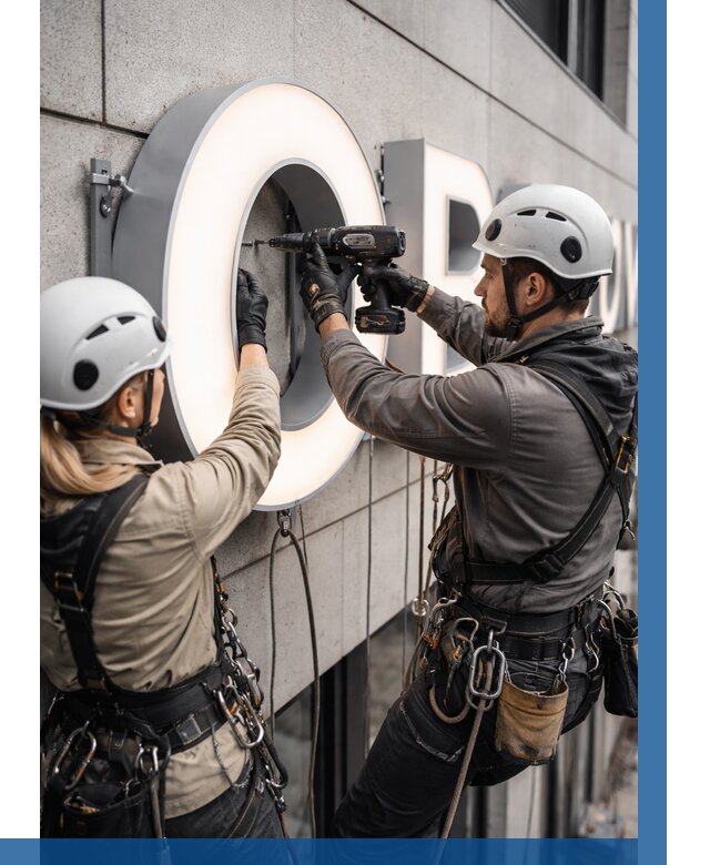 Монтаж световых букв в Белой Калитве от 3111 р. под ключ ВЫСОТНИК-Бкл